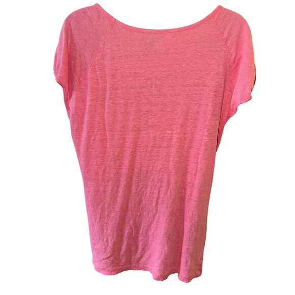 Ann Taylor Loft Womens‎ Scoop Neck Pink Linen Top XXL Boho Casual Summer Beach - Picture 2 of 6